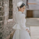ロングドレス ウェディングドレス リボン 花嫁 発表会 二次会 パーティードレス 前撮り Aラインドレス マーメイドライン ウェディング ロングドレス