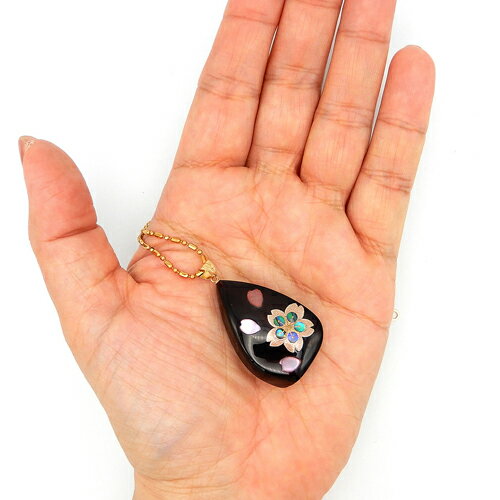 桜 ペンダントトップ 琥珀 ネックレス 蒔絵 ...の紹介画像2