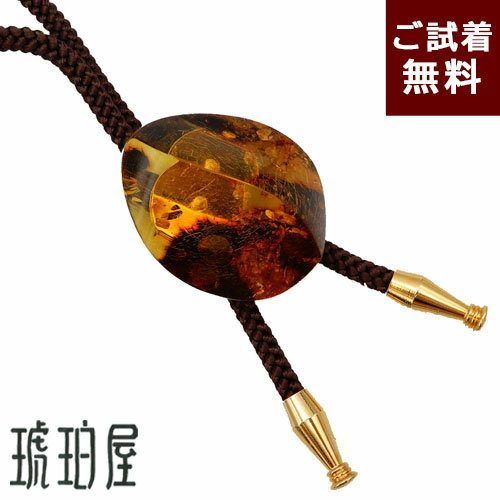 透明感あふれるバルト産の琥珀を用いたループタイです。裏面に原石の風合いを残しているため、クリアーな琥珀に独特の模様が浮かび上がります。縦4cm、横3cmの大きさで厚みもあり、胸元での存在感も抜群です。華やかさもあるシックな装いで、大人の男性...