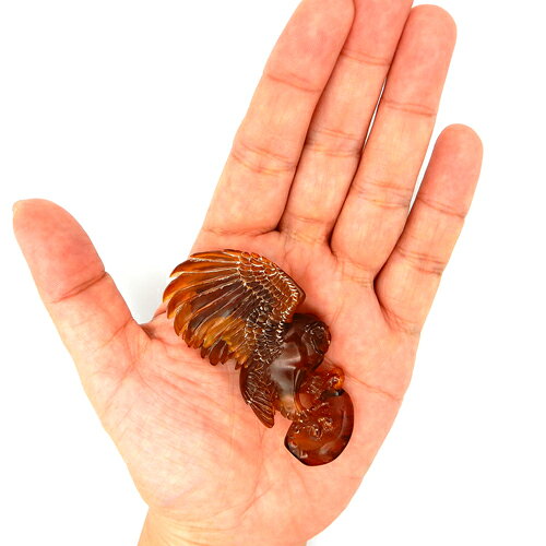 ＼最大30％OFFクーポン／【ご試着無料】フクロウ 置物 高さ7cm 琥珀 彫刻 梟 チェ...