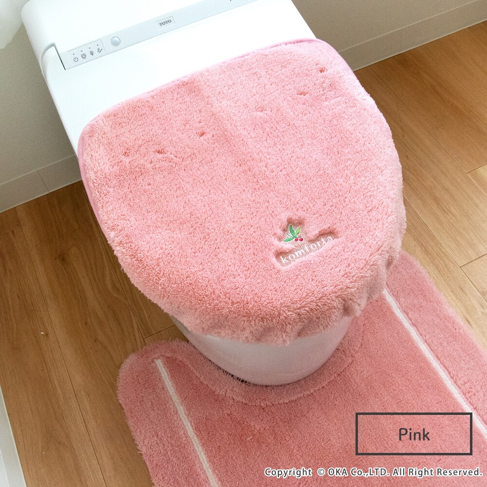 コムフォルタ6 フタカバー ドレニモタイプ （ O・U・洗浄・暖房 兼用タイプ 洗える 吸着シート取付 ）ピンク 1枚入