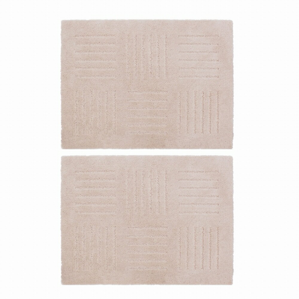 ピタプラスブリック ジョイントキッチンマット 約45cm×60cm ベージュ 2枚入