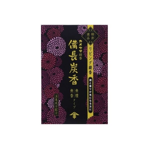 商品説明 ●煙が少なく消臭成分配合の備長炭のお線香。 ●煙も香りもほとんどないので、お線香が苦手という方や、ペットのいるご家庭にオススメ。 ※パッケージデザイン等が予告なく変更される場合もあります。 ※商品廃番・メーカー欠品など諸事情によりお届けできない場合がございます。 販売元：カメヤマ株式会社 所在地：〒531-0076　大阪市北区大淀中2-9-1 商品に関するお問い合わせ先 電話：0595-82-6009 受付時間／平日10:00〜16:00 （土日祝除く） 広告文責：有限会社シンエイ 電話：077-545-0252
