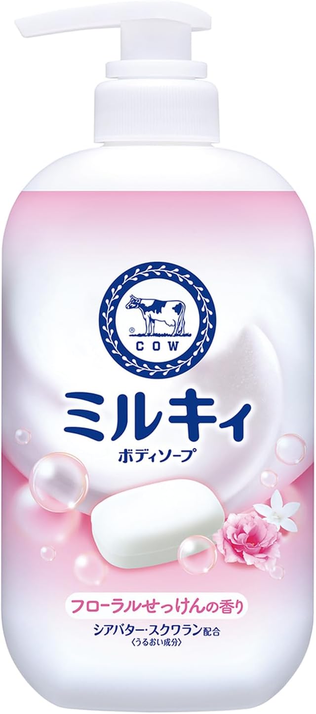 牛乳石鹸 ミルキィボディソープ フローラルせっけんの香り ポンプ付 500ml