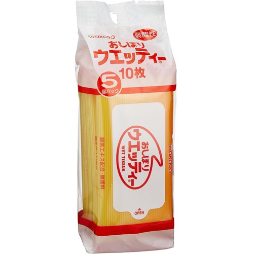 製品の特徴 ●手指や身のまわりの拭き取りに、ふんわりソフトなウエットティシュです。 ●手肌にやさしい弱酸性。 ●無香料・緑茶エキス配合。 ●独自のおしぼりゴムが快適なウエット感を保ちます。 ※パッケージデザイン等が予告なく変更される場合もあります。 ※商品廃番・メーカー欠品など諸事情によりお届けできない場合がございます。 販売元：アサヒグループ食品株式会社 所在地：〒130-8602　 東京都墨田区吾妻橋1-23-1 商品に関するお問い合わせ先 電話：0120-630611 受付時間／平日10:00〜16:00（土日祝除く） 広告文責：有限会社シンエイ 電話：077-545-0252