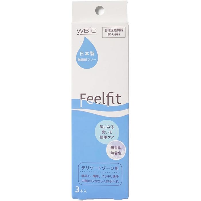 製品の特徴 ●Feelfitとは 快適な毎日を送るための、新しいフェムケア習慣 デリケートゾーン専用ジェル「Feelfit」 安心の「日本製」（管理医療機器） クリーンルームで充填。日本の製造基準にて、品質管理を行っています。 医療機器製造販売認証番号/ 307AGBZX00004000 ●カラダのことを考えて「6 つのフリー」 1.防腐剤フリー　 2.鉱物油フリー 3.着色料フリー 4.香料フリー 5.石油界面活性剤フリー 6.シリコンオイルフリー デリケートゾーンの経皮吸収率は他の部位と比べて40 倍以上といわれています。 だからこそ防腐剤フリー。 ●膣内環境（膣内フローラ）を整える「弱酸性ジェル」 乳酸桿菌、乳酸、グレープフルーツ種子エキス等の配合により、膣内の雑菌の繁殖を防ぎます。 ●デリケートゾーンに潤いを与える、5つの美容成分を配合 ヒアルロン酸、グレープフルーツ種子エキス、ザクロ果実エキス、ダイズ種子エキス、ローズマリーエキスを配合。 ●衛生的で快適な使い心地 ◆片手で簡単インサート 手が汚れず、ピストンのスムーズな動きでストレスなくご使用いただけます。 ◆衛生的な使い捨て 使い捨てのアプリケーターなので、再利用による感染リスクがなく衛生的。 ◆個包装でコンパクト 持ち運びに便利な個包装。ガサガサしないソフトフィルム。 ◆アプリケーターの気密性 ピストンの先端にあるパッキンは「ブチレンゴム」を使用することで気密性UP。 ◆膣内膜刺激性試験済 ※全ての方に刺激がないことを保証しているわけではありません。 ※パッケージデザイン等が予告なく変更される場合もあります。 ※商品廃番・メーカー欠品など諸事情によりお届けできない場合がございます。 販売元：バイオアイ株式会社社 〒550-0012 大阪市西区立売堀1丁目9番23号 シティライフ本町ビル3階 商品に関するお問い合わせ先 電話：06-6578-3910 受付時間：平日10:00〜17:00 （土日祝除く） 広告文責：有限会社シンエイ 電話：077-545-0252