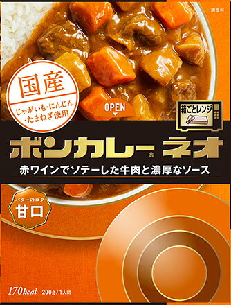 製品の特徴 ●60分じっくり炒めたあめ色たまねぎのコク、赤ワインでソテーした牛肉の旨みがとけ込んだ、濃厚な味わいのカレーです。 ●国産じゃがいも・にんじん・たまねぎ使用。 ●コクのある焦がしバター、ほろ苦いキャラメルソースの深みのある甘さと、ビーフの旨みがとけ込んだ濃厚な味わいのカレーです。 【栄養成分表示】 1人前（200g）当たり（推定値） ■エネルギー：170kcal　■たんぱく質：4.8g　■脂質：6.8g　■炭水化物：23.8g（糖質：21.0g、食物繊維：2.8g） ■食塩相当量：2.4g 【原材料】 野菜（じゃがいも（国産）、にんじん）、ソテーオニオン、牛肉、加工黒糖、小麦粉、肉エキス（ビーフ、チキン）、豚脂、チャツネ、カレー粉、食塩、濃縮乳、りんごペースト、赤ワイン、バターオイル、乳等を主要原料とする食品、ぶどう果汁、おろしにんにく、酵母エキス／増粘剤（加工デンプン）、調味料（アミノ酸等）、カラメル色素、酸味料、パプリカ色素、リンゴ抽出物、香料、香辛料抽出物、（一部に小麦・乳成分・牛肉・大豆・鶏肉・バナナ・豚肉・りんごを含む） ※パッケージデザイン等が予告なく変更される場合もあります。 ※商品廃番・メーカー欠品など諸事情によりお届けできない場合がございます。 販売元：大塚食品株式会社 〒101-0048　東京都千代田区神田司町 2-11-1 商品に関するお問い合わせ先 電話：03-3219-5211 受付時間／平日9:00〜17:00 （土日祝除く） 広告文責：有限会社シンエイ 電話：077-545-0252