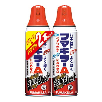 製品の特徴 ●汚染しない・ベタつかない 使用オイル量を従来に比べ大幅にカット。 ベタつかず室内汚染を防ぎます。 ●ニオイもない 無臭性・無香料。室内でも安心してお使いいただけます。 ●決め手は「45ミクロンの殺虫粒子」 害虫への的確なヒットとすぐれた付着を可能にするのに最適サイズの殺虫粒子径を採用。 虫の付着性を約1.8倍アップしました。 少ない噴霧量で最大の駆除パワーを生み出します。 ●ダブルジェットノズル採用 飛びまわる、ハエや蚊もヒット！ハエ・蚊の他、ゴキブリ、ノミ、イエダニ、トコジラミにも優れた効果を発揮します。 適用害虫 ハエ、蚊、ゴキブリ、ノミ、トコジラミ、イエダニ、マダニ ※パッケージデザイン等が予告なく変更される場合もあります。 ※商品廃番・メーカー欠品など諸事情によりお届けできない場合がございます。 販売元：フマキラー株式会社 所在地：〒101-8606 東京都千代田区神田美倉町11 商品に関するお問い合わせ先 電話：0077-788-555 受付時間：平日9:00〜17:00 （土日祝除く） 広告文責：有限会社シンエイ 電話：077-545-0252