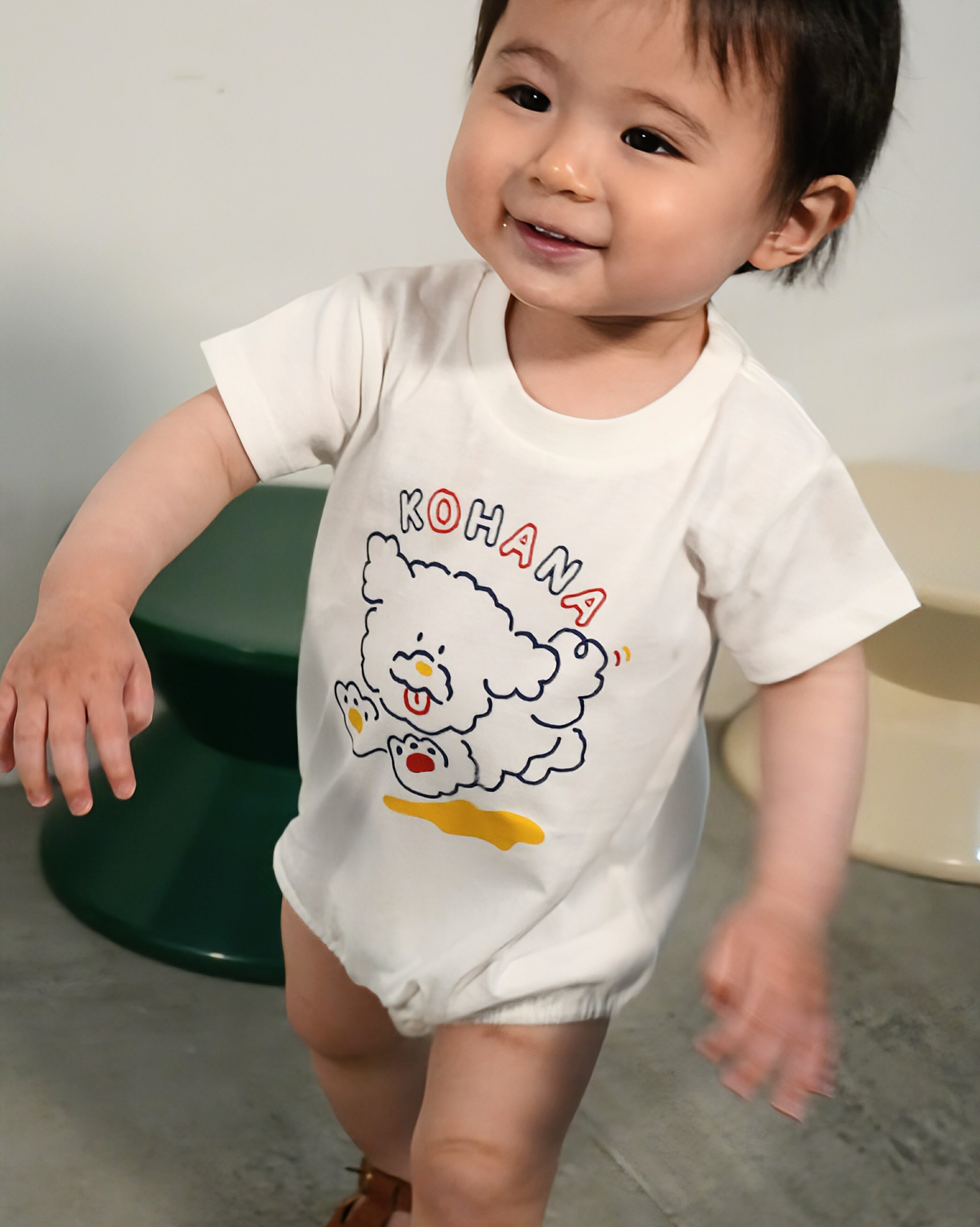 ロンパース ベビー服 新生児 出産祝い ギフト 犬 コットン 70 80 コハナベビー