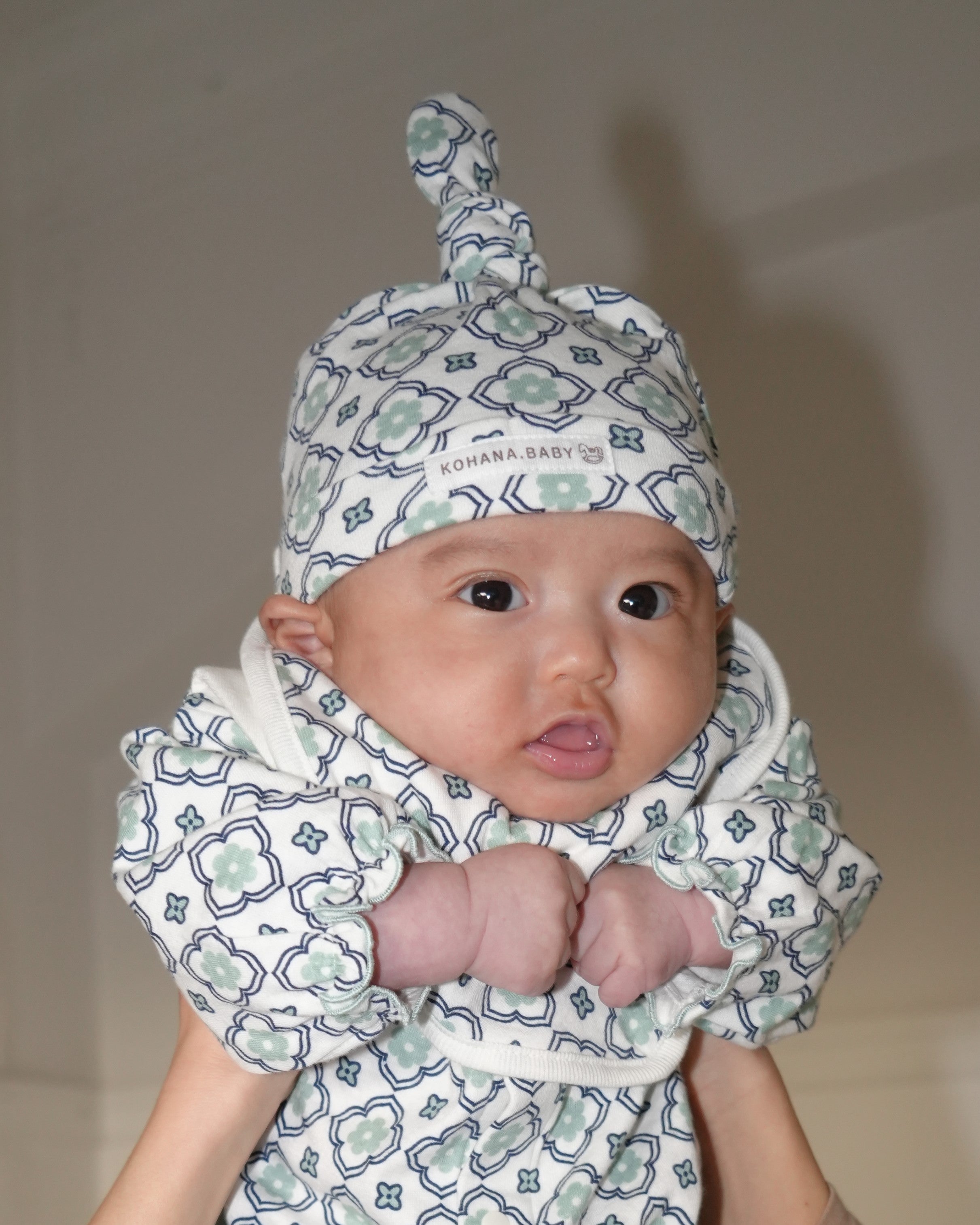 ビーニー ベビー キッズ ヴィンテージ タイル 柄 コットン コハナベビー