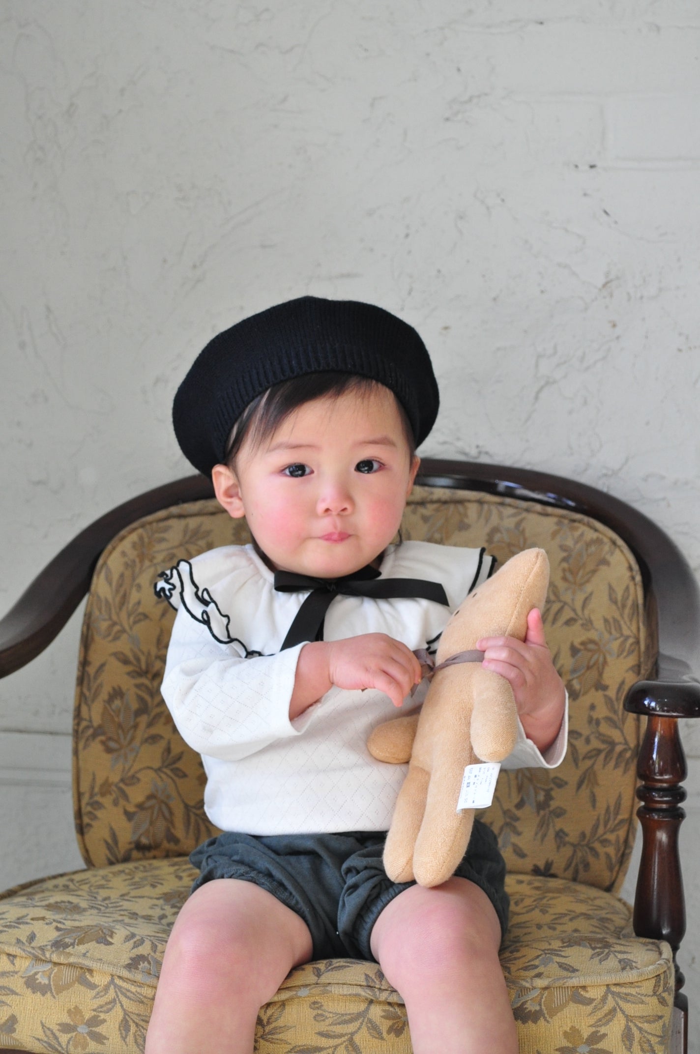 かぼちゃ パンツ ベビー 2set キッズ ズボン 男の子 女の子 クラシカル 取り外し 襟 かぼちゃ セット コットン コハナベビー