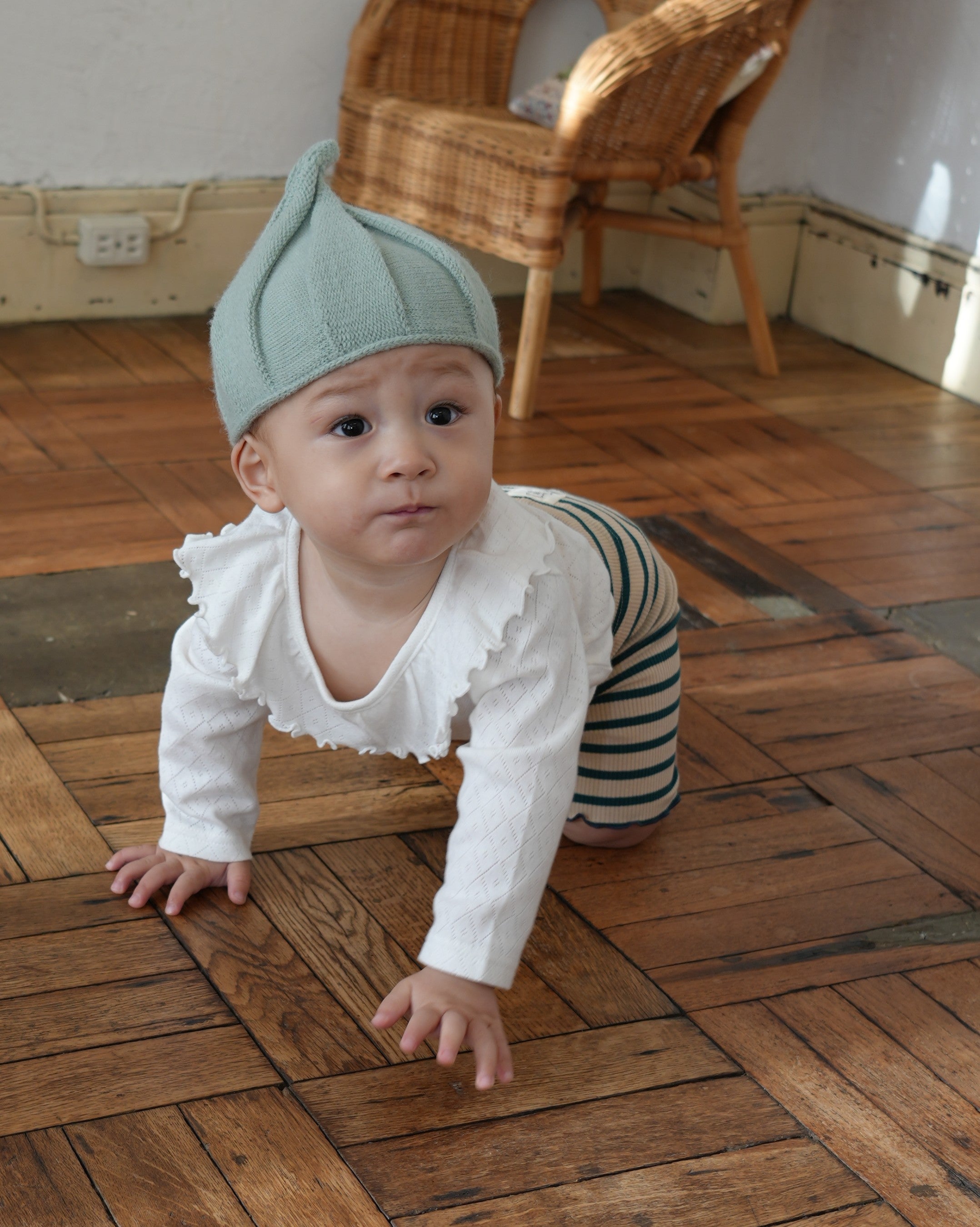 【楽天スーパーSALEポイント最大47倍】シャツ ベビー服 キッズ トップス 男の子 女の子 アイレット リブ フリル 襟 コットン 80 90 100 110 120 ホワイト コハナベビー