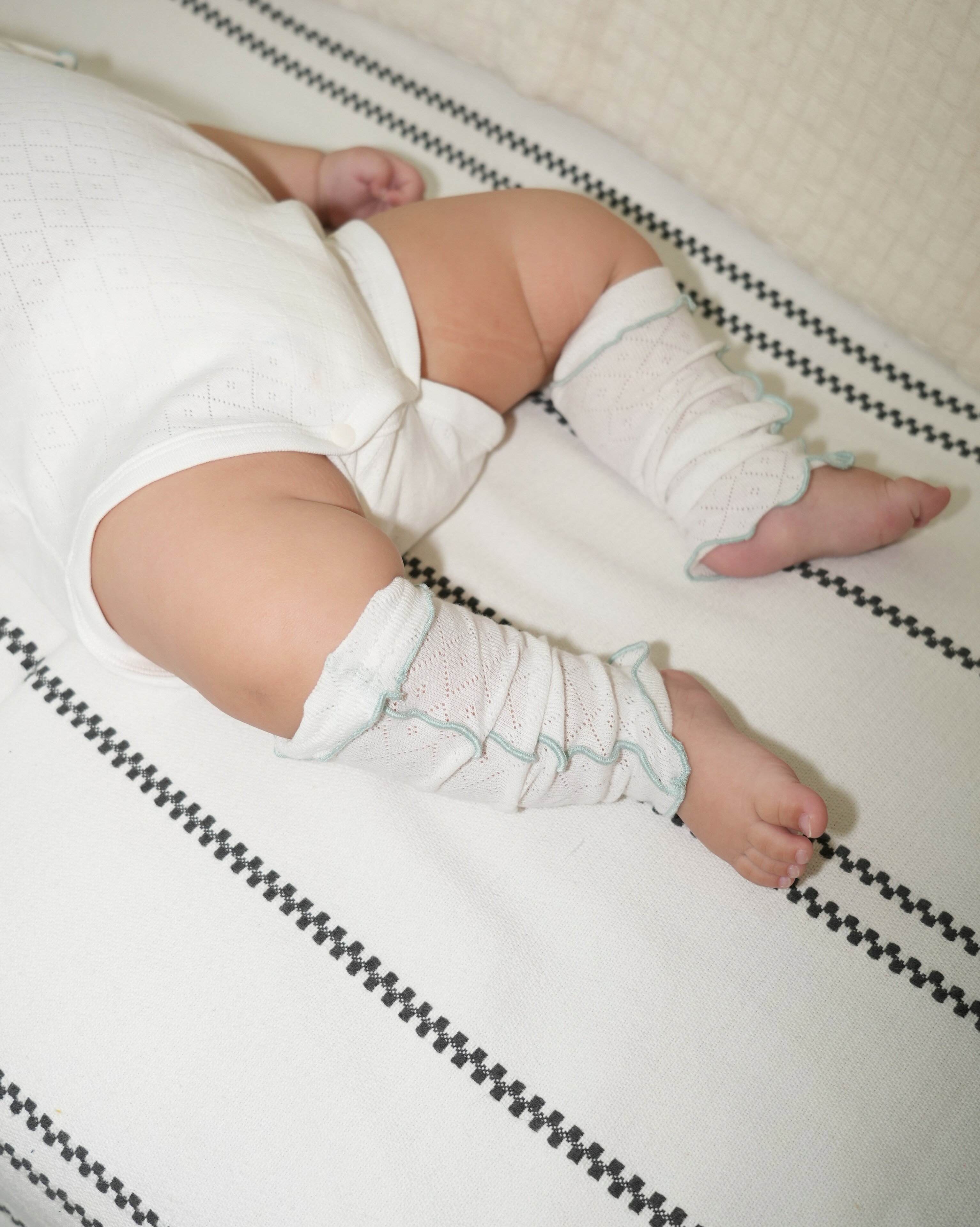 レッグウォーマー ベビー キッズ 新生児 アイレット フライス コットン コハナベビー