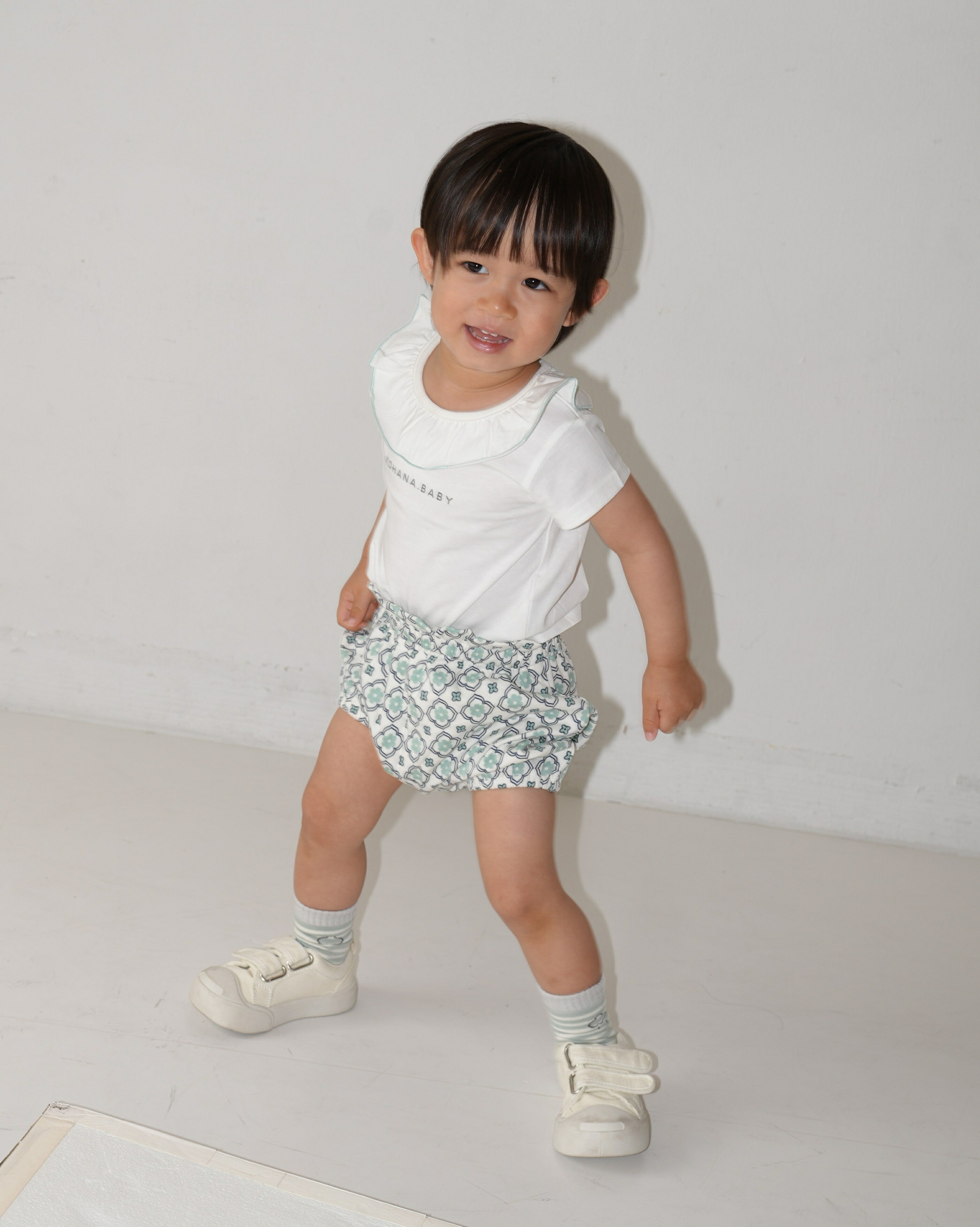 Tシャツ ベビー服 キッズ トップス 男の子 女の子 ヴィンテージ タイル 襟 セット コットン 70 80 90 100 コハナベビー