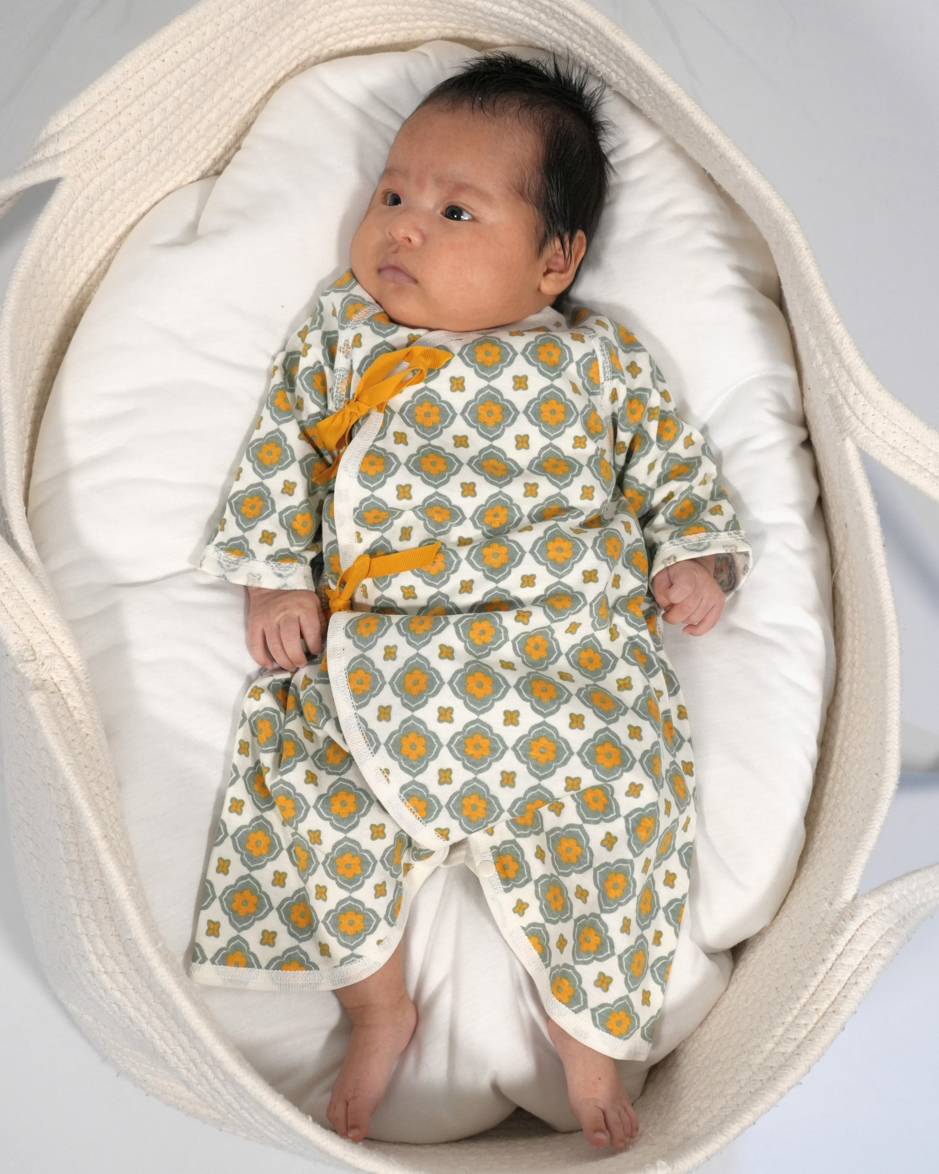 ベビー服 新生児 ヴィンテージ タイル セット コットン 60 コハナベビー