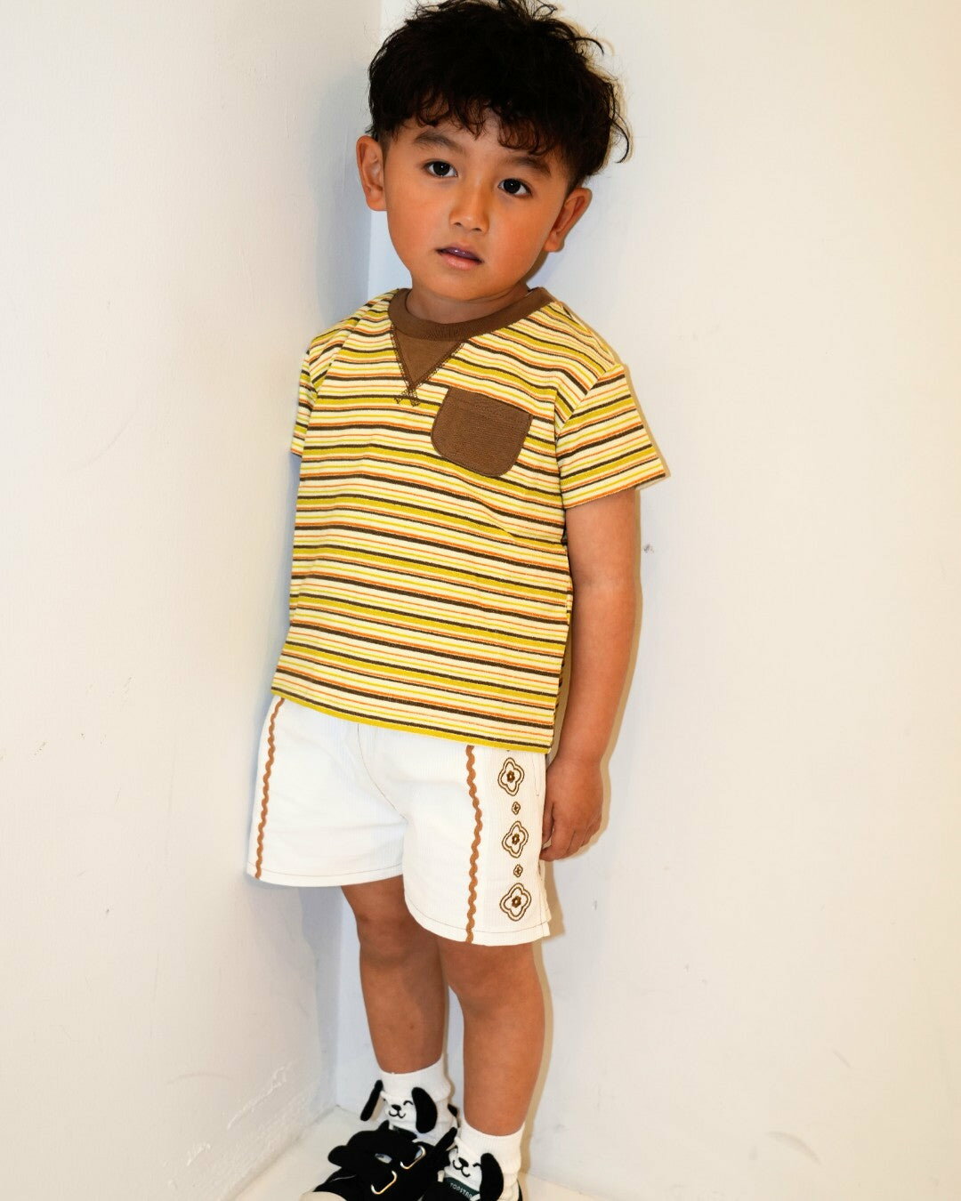 Tシャツ ベビー服 キッズ トップス 男の子 女の子 マルチ ストライプ デザイン コ...