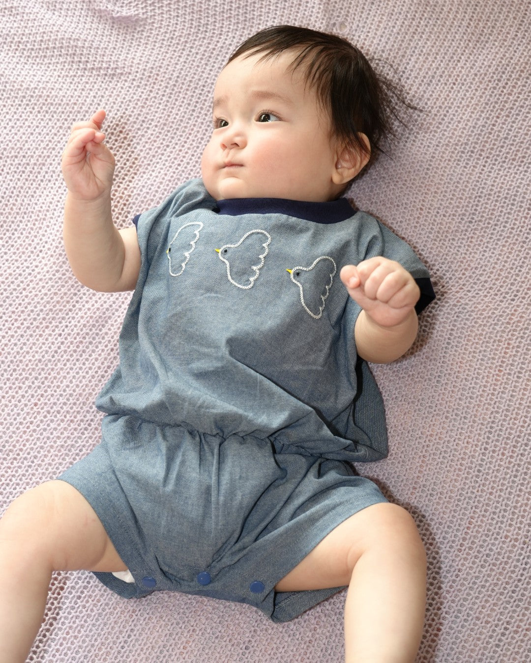 ロンパース ベビー服 新生児 出産祝い ギフト 刺繍 コットン 70 80 90 コハナベビー
