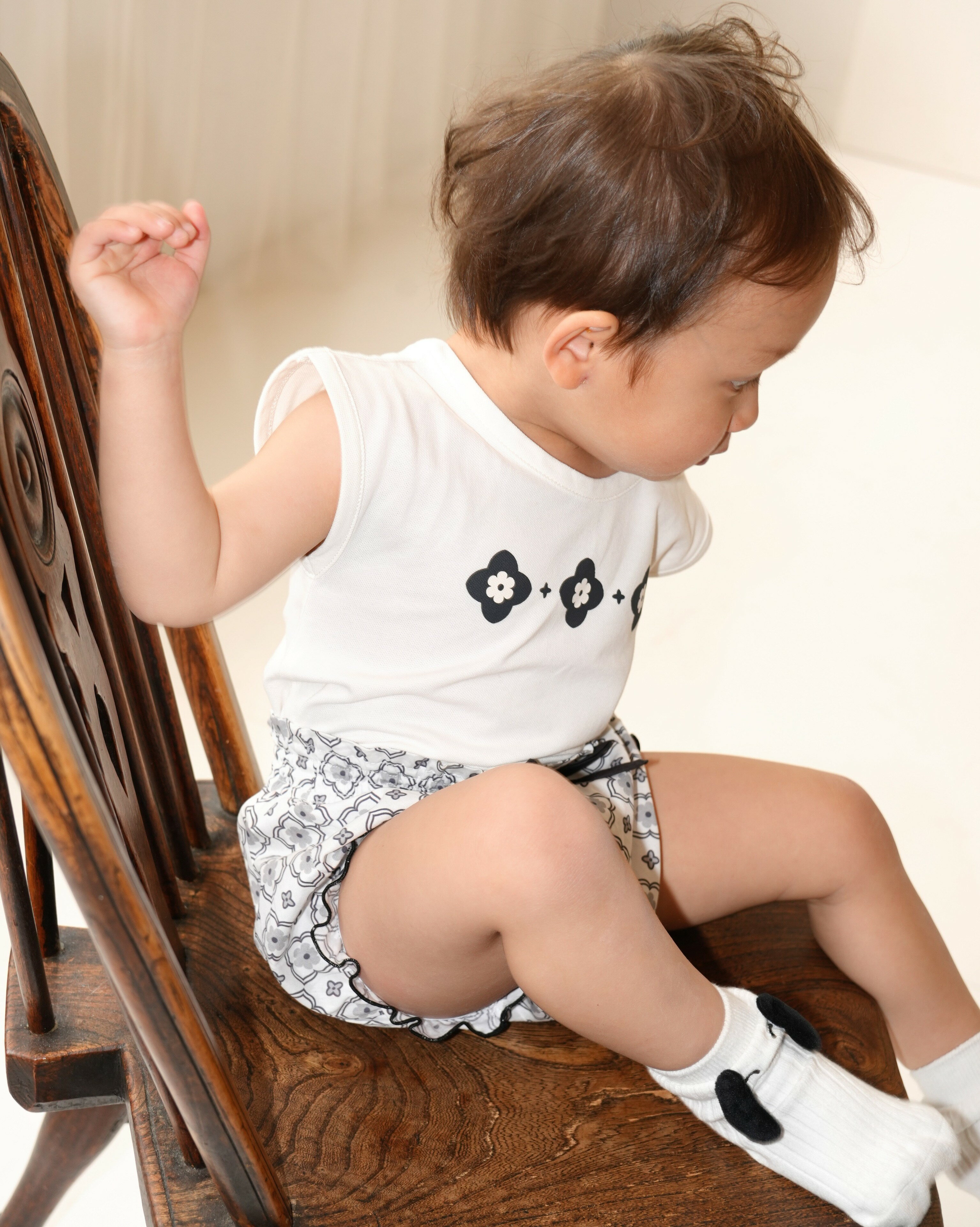 Tシャツ ベビー服 キッズ トップス 男の子 女の子 ヴィンテージ タイル ブルマ コットン 80 90 100 コハナベビー