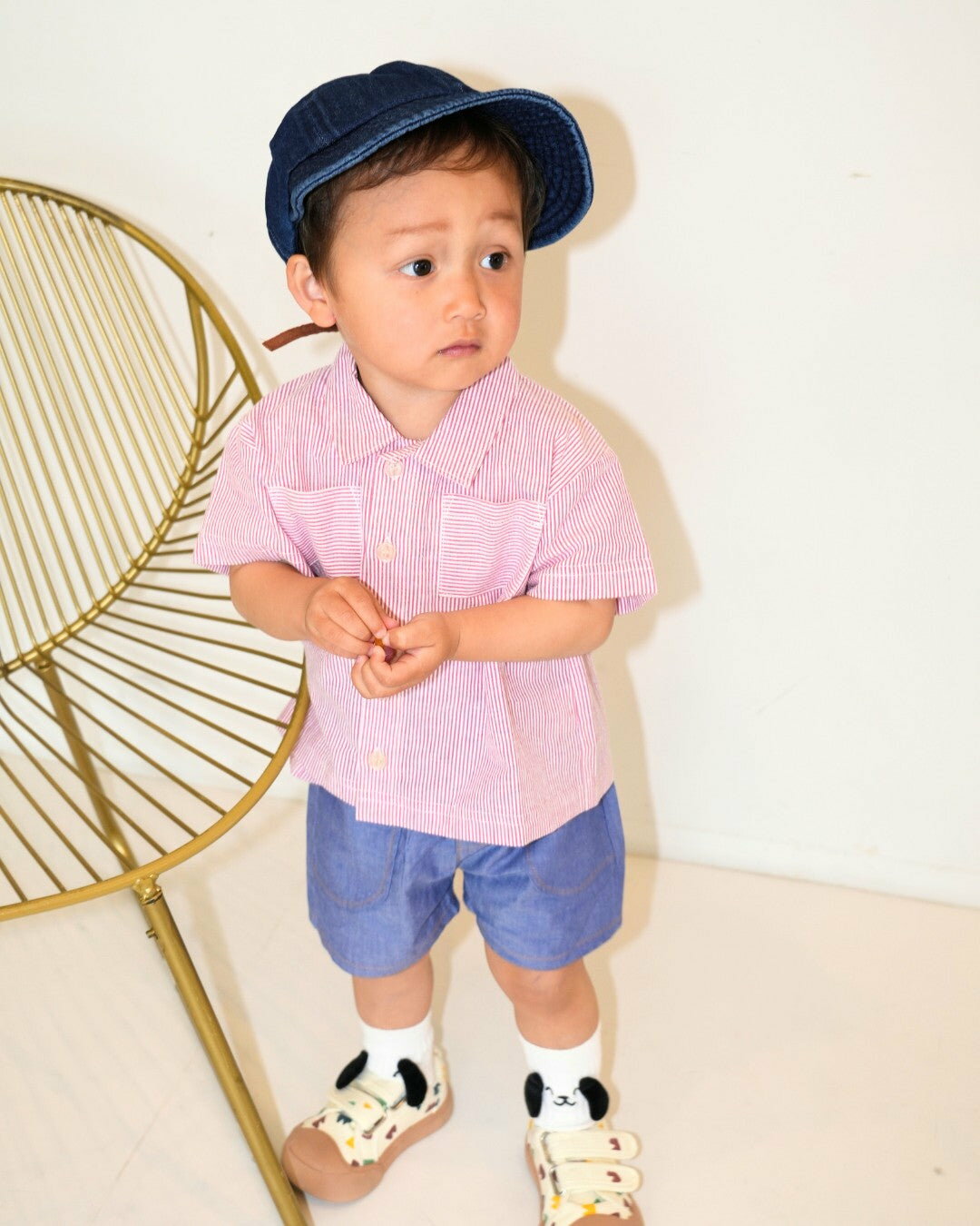 シャツ ベビー服 キッズ トップス 男の子 女の子 ストライプ コットン 80 90 100 110 120 コハナベビー