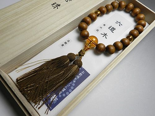 男性用のお数珠 六道木18玉 黄水晶仕立て