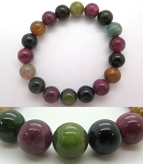 \最大7%OFF《BLACK FRIDAY》/上質ミックストルマリン 11.5mm玉 ブレスレット ストレート 限定品