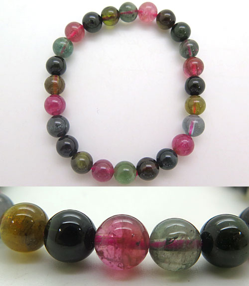 \最大7%OFF《BLACK FRIDAY》/最高級ミックストルマリン 8mm玉 ブレスレット ストレート 限定1品 送料無料