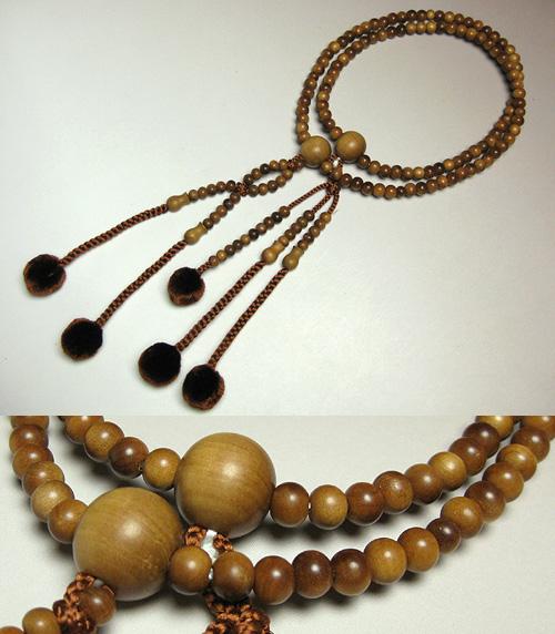 男性用のお数珠 白檀 法華宗 絹棒房