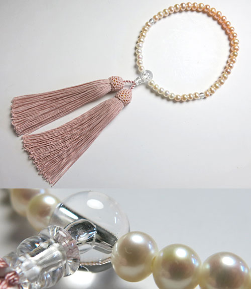 女性用のお数珠淡水真珠ポテト型グラ...