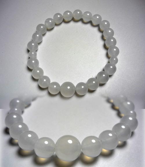 Onyx - ＼お買い物マラソン！最大7％OFF／ホワイトオニキス 丸玉腕輪 8mm