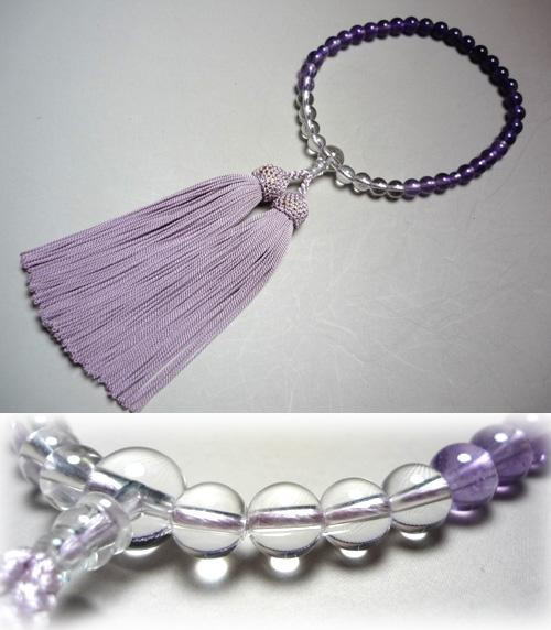 女性用のお数珠 紫水晶グラデーション ライラック房