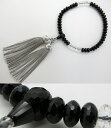 \香源 京都店OPEN記念【お香サンプルプレゼント中】/女性用のお数珠 ブラックスピネル ミカン玉 切子 水晶2トーン仕立て