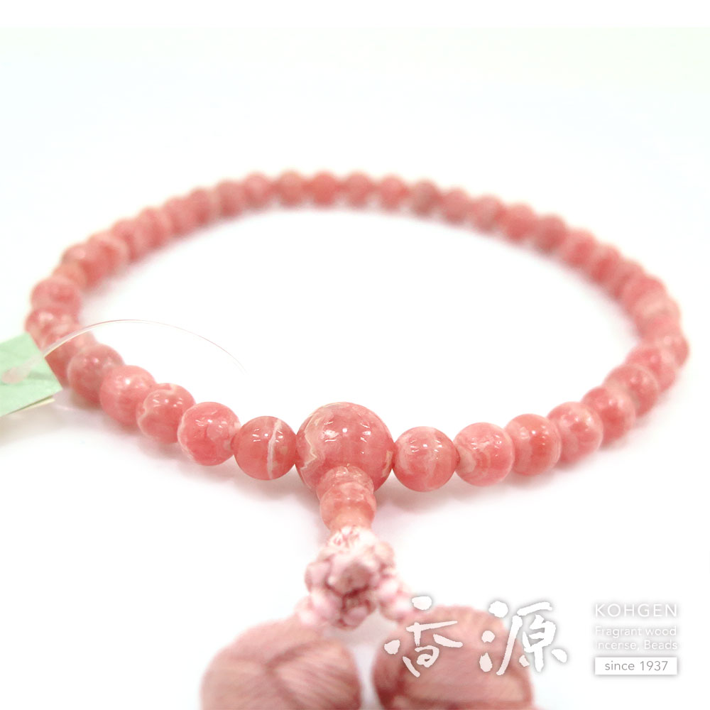 女性用のお数珠 インカローズ 7mm玉 共仕立て 限定品C