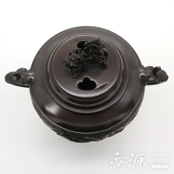 ＼香源 京都店OPEN記念【お香サンプルプレゼント中】／＼香源 京都店OPEN記念【お香サンプルプレゼント中】／高岡銅器 香炉 龍地紋香炉 小 徳色