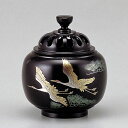 \GW限定!100円OFFクーポン/高岡銅器 香炉 玉胴型香炉 双鶴 蒔絵