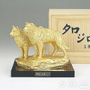 \香源 京都店OPEN記念【お香サンプルプレゼント中】/高岡銅器 置物 タロジロ(戌) 金箔 塗板付 銅製 富永直樹作