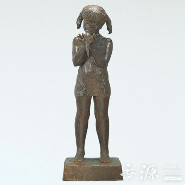 \最大7%OFF《BLACK FRIDAY》/高岡銅器 大型ブロンズ像 鳥と少女 銅製 林清史作
