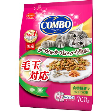 日本ペットフード ミオコンボ　毛玉対応　かつお味・かつおチップ・小魚添え　700g
