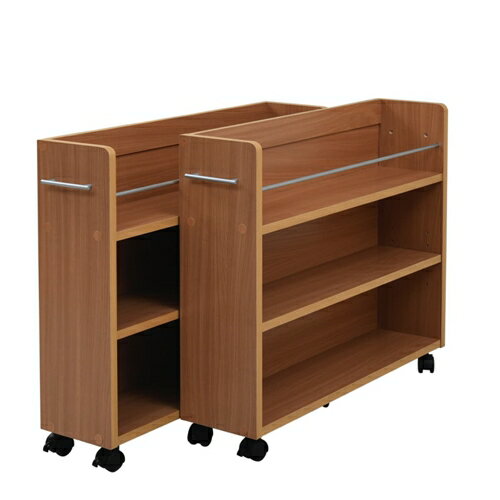 【メーカー直送】押入れ収納 ラック 本棚 2個セット 幅19 奥行78 キャスター付き ワゴン 整理 隙間 家具 リビング 大容量 棚 スライド 収納庫 漫画 CD DVD 押入れ収納棚 押し入れ収納 キャスター 引き出し 木製 ナチュラル ホワイト ブラウン