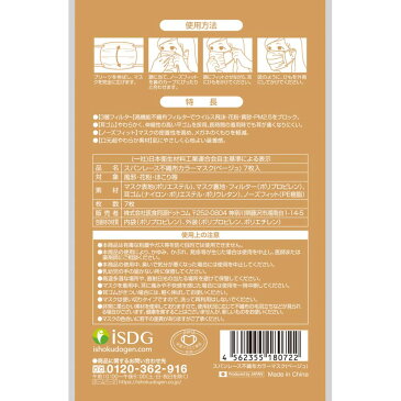 医食同源ドットコム SPUN MASK スパンレース不織布カラーマスク ベージュ 7枚入約幅125×高さ232×奥行20mm