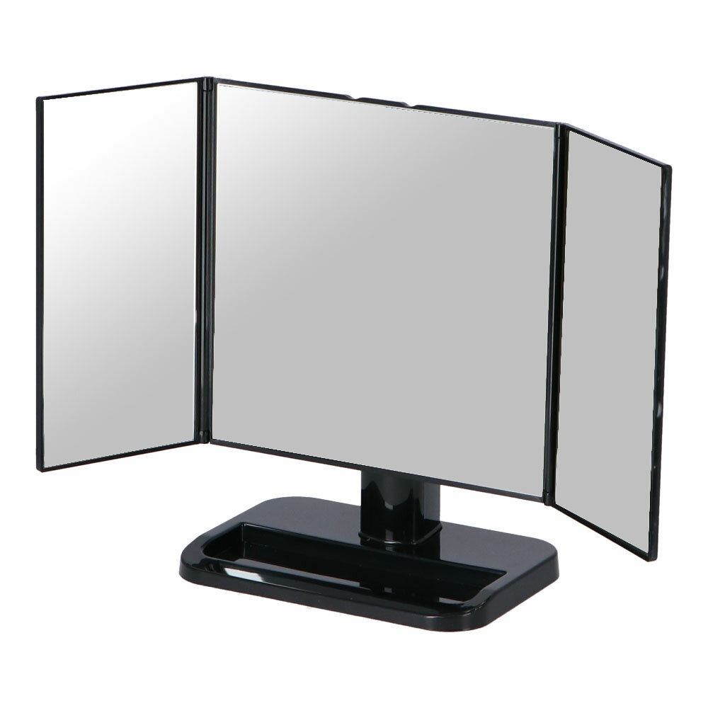 コーナン オリジナル LIFELEX 卓上三面鏡　ブラック約幅22×奥行13×高さ26．5cm