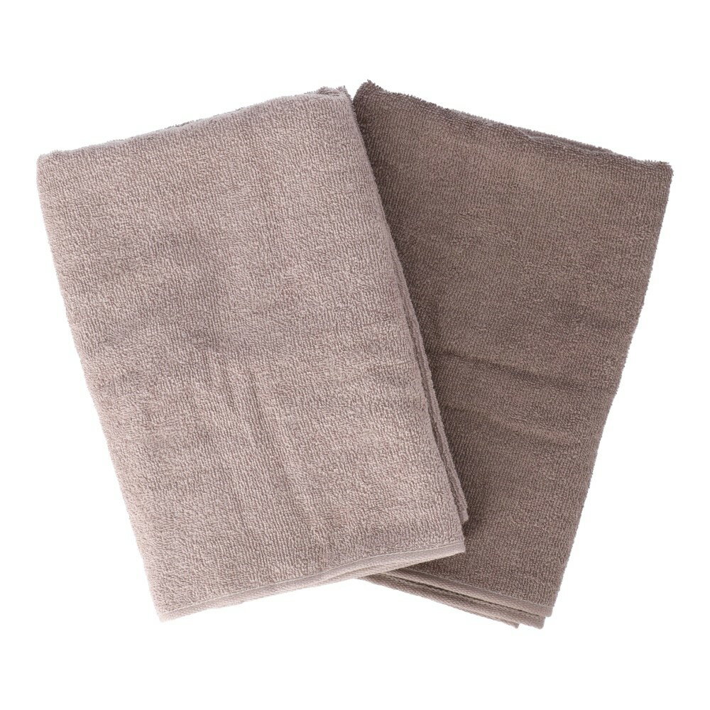 コーナンオリジナル LIFELEX 抗菌防臭バスタオル　2枚組　ブラウン約60×120cm