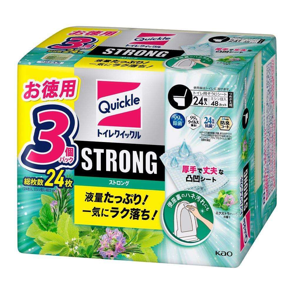 花王　トイレクイックル　ストロング　エクストラハーブの香り　つめかえ用　24枚ハーブ替24枚