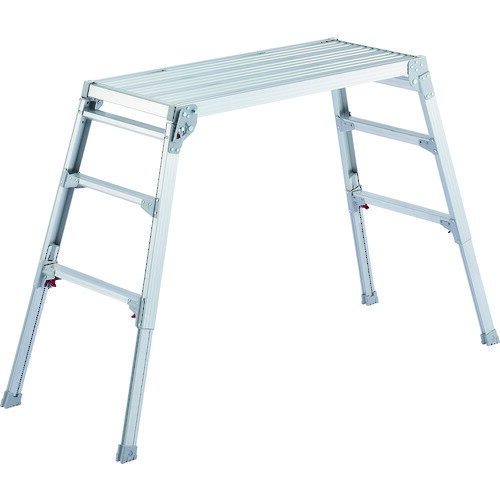 【メーカー直送T】ハセガワ 脚部伸縮式アルミ足場台 65～96cm 天板幅広タイプ DRSW1000C