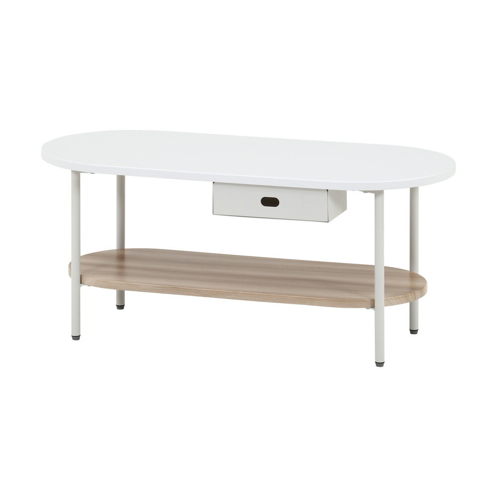 【メーカー直送】不二貿易　Chamill　ティッシュ収納付テーブル　ナチュラル　幅90×奥行40×高さ40cm