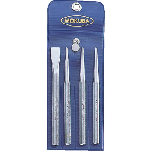【メーカー直送T】モクバ印　タガネセット（袋入り）4本組　A6-4