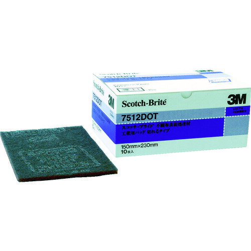 【メーカー直送T】3M スコッチ・ブライト 工業用パッド 切れるタイプ #1200相当 赤紫 BOX(10枚入) 7512DOTBOX