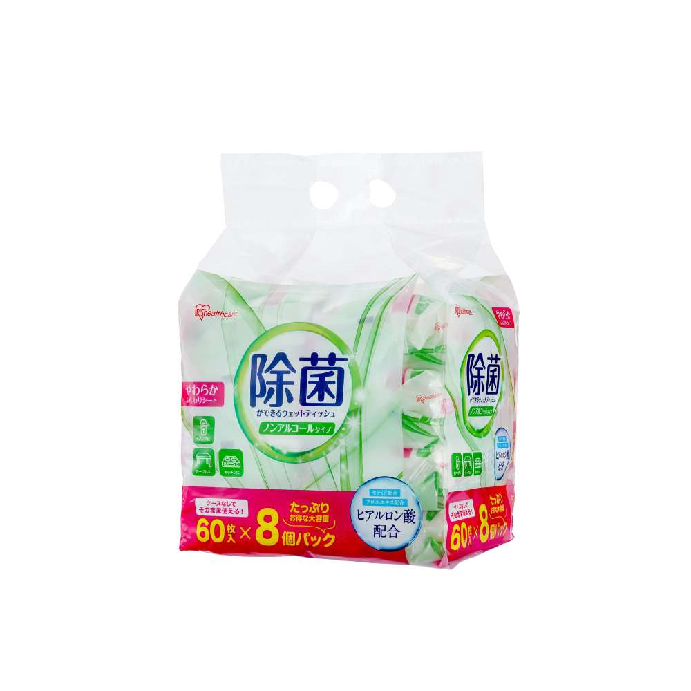アイリスオーヤマ　除菌ができるウェットティッシュノンアルコール60枚×8P　WTS−60N8P