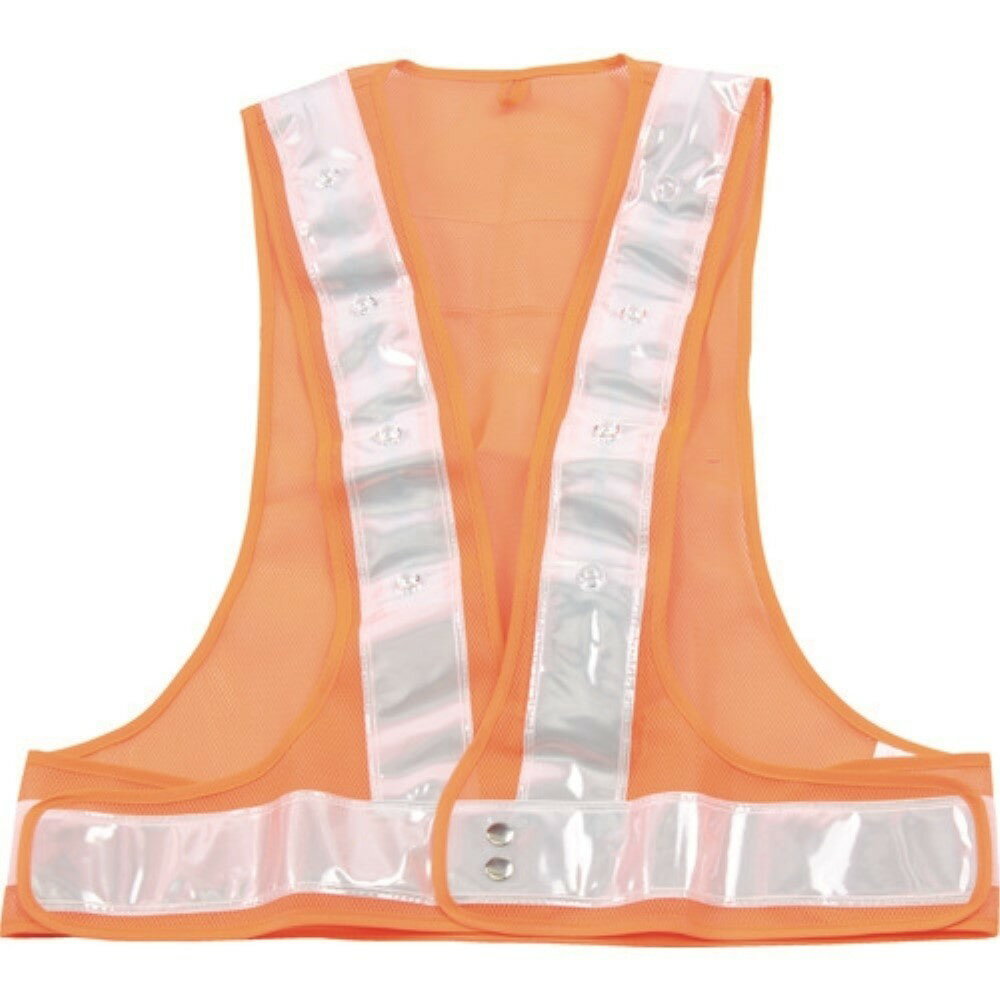 【12/5(金)限定 抽選で最大100%ポイントバック 要エントリー】【メーカー直送T】トラスコ中山(TRUSCO)　LED付安全ベスト　オレンジ×反射材シルバー　緑色LED　TFAB03