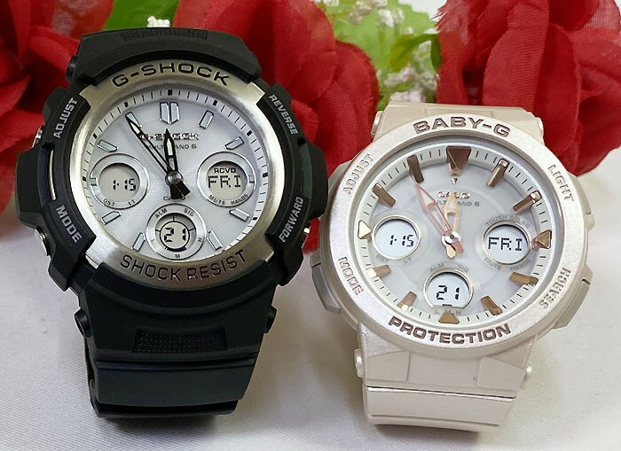 【恋人屋】恋人たちのGショック ペアウオッチ G-SHOCK BABY-G カシオ 電波ソーラー 2本セット AWG-M100S-7AJF BGA-2510-4AJF 電池交換不要 時間がくるわない ラッピング無料 手書きのメッセージお付けします あす楽対応