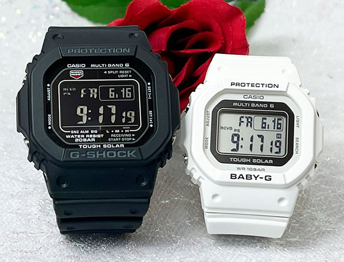 【恋人屋】恋人たちのGショック ペアウオッチ G-SHOCK BABY-G カシオ GW-M5610U-1BJF BGD-5650-7JF 電波ソーラー 2本セット 電池交換不要 時間がくるわない ラッピング無料 手書きのメッセージお付けします あす楽対応